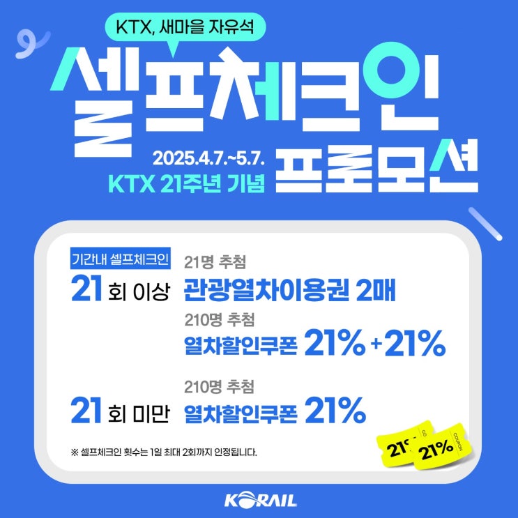  KTX·ITX 자유석 셀프체크인 이용하고 경품까지 받자![한국철도일보]