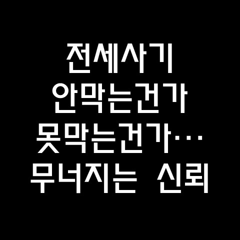  전세사기, 못 막는 건가 안 막는 건가… 무너지는 신뢰