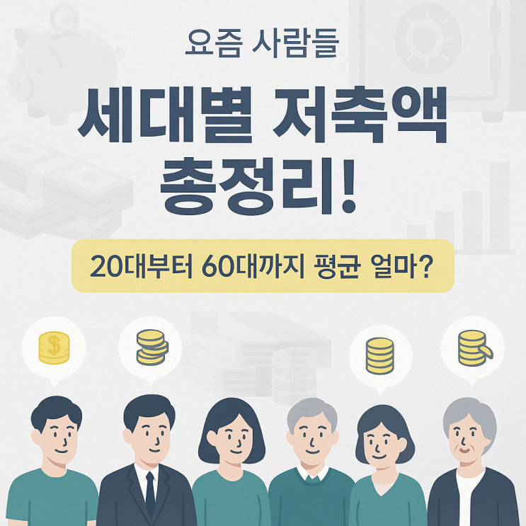  <재테크>  [세대별 저축액 기준] 20대부터 60대까지, 지금 내 통장에 얼마 있어야 할까?