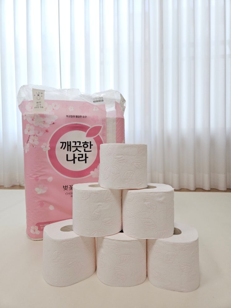  [깨끗한나라 벚꽃 로맨틱 27m 30롤] 봄의 향기가 가득 풍기는 벚꽃화장지