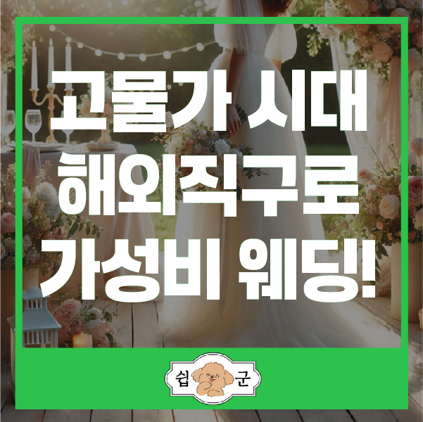  고물가 시대 비싼 스드메 해외직구로 준비하는 가성비 웨딩
