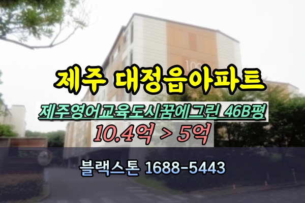  제주영어교육도시꿈에그린 경매 46B평 대정읍아파트 [2024타경27570]