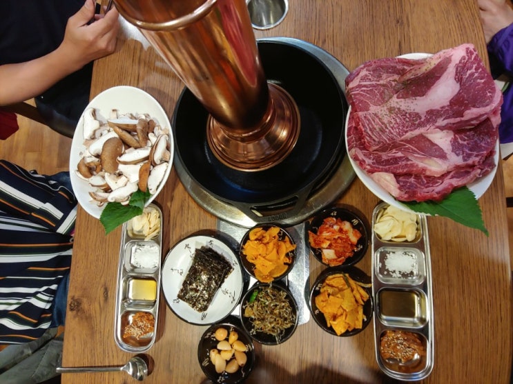 한우 등심과 한우라면의 조화! 비에이비스타cc, 뉴스프링빌cc 주변 맛집  남이천배추된장국