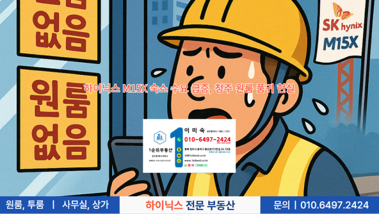  하이닉스 M15X 숙소 수요 급증, 청주 원룸 품귀 현실