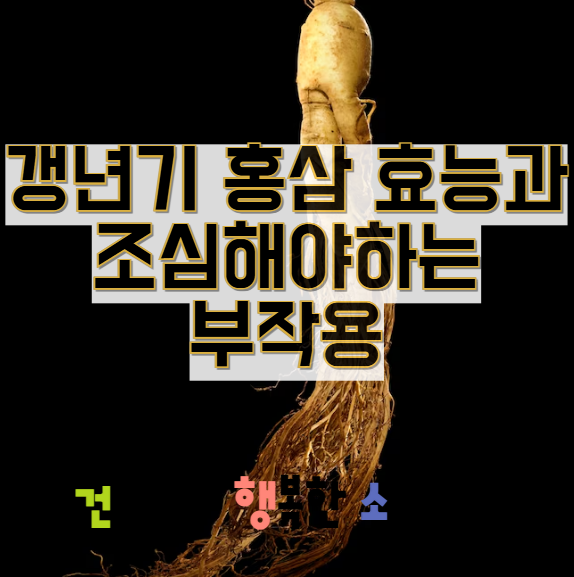  갱년기 홍삼 효능과 조심해야하는 부작용