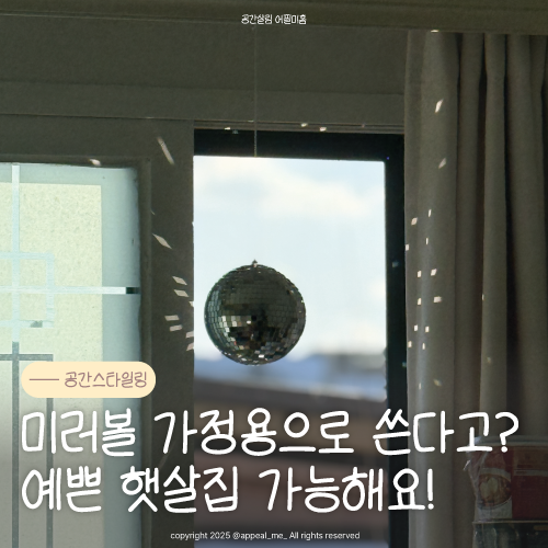 가정용미러볼 장식 인테리어 대형 햇빛가득햇살집 포인트 거실인테리어소품리뷰