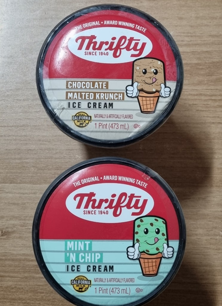  미국 Thrifty 트리프티 아이스크림 초콜릿 크런치 민트앤칩 아이스크림