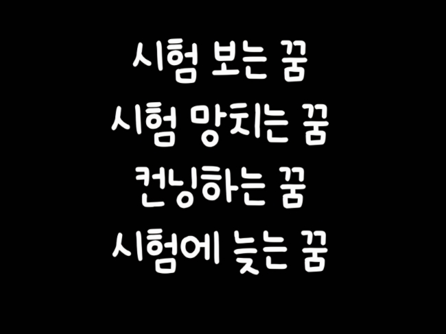  시험보는 꿈/시험 망치는 꿈/컨닝하는 꿈/시험에 늦는 꿈