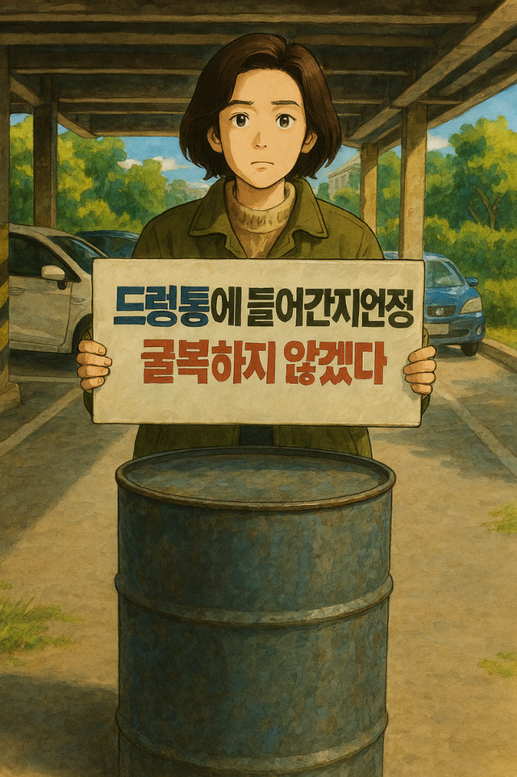 <b>나경원</b>, <b>드럼통</b>에 정치에 굴복하지 않겠다! 이재명 저격