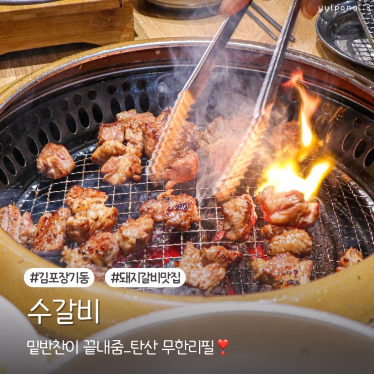  김포돼지갈비 수갈비 숯불향 제대로 살아있는 고기집