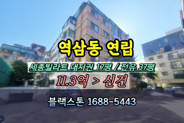  역삼동 세종빌라트 경매 강남구 대형연립 [2024타경106776]