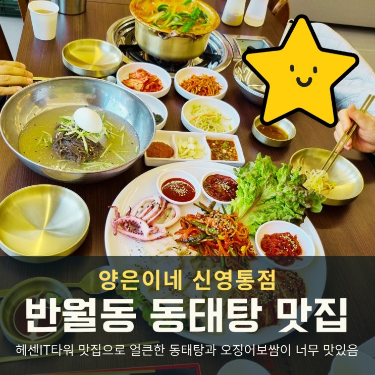  화성 반월동 맛집 양은이네 동태탕+보쌈 냉면세트 신영통점 후기