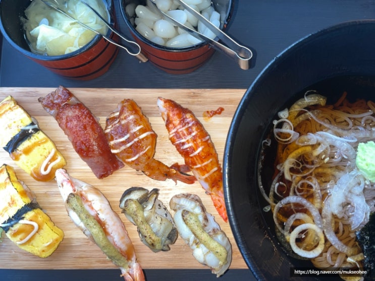  불마카세 불맛 나는 역촌역 초밥 1인 세트 생맥주 혼술