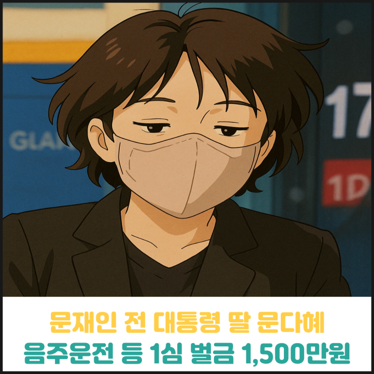 음주운전 혐의 등 문다혜, 1심 벌금 1500만원 선고 음주운전 혐의 등 문다혜, 1심 벌금 1500만원 선고