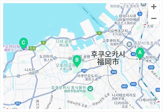  일본 후쿠오카 지도 가볼만한곳 꿀팁 소개