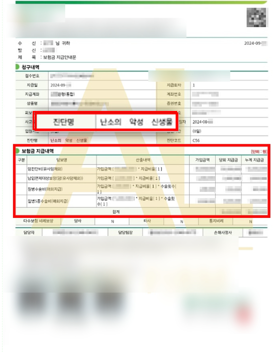 대장점막내암 일반암 보상받으려면