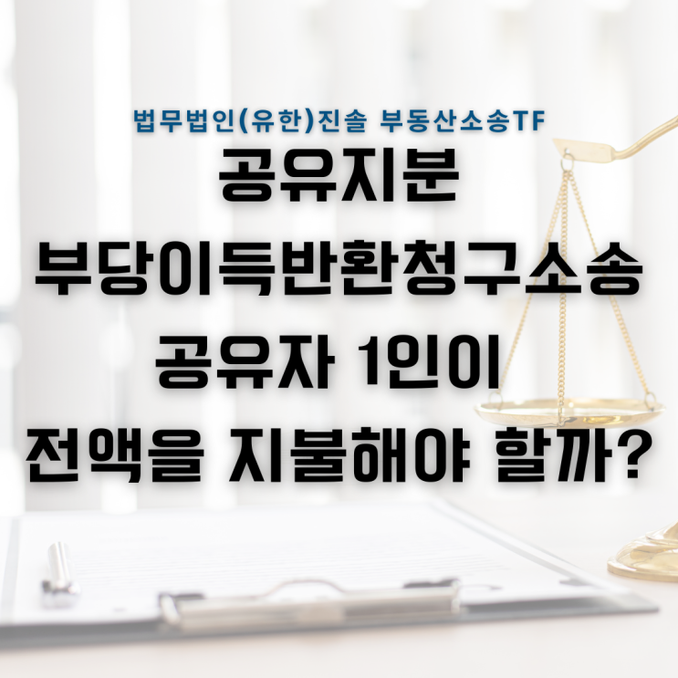  공유물 공유지분 부당이득반환청구소송과 불가분채무