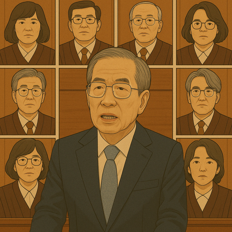 한덕수 <b>권한대행 헌법재판관 지명</b> 효력정지 인용! <b>권한대행</b>... 