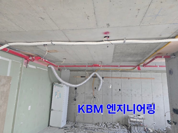  아파트 인테리어현장 스프링클러배관 이전설치 소방배관용접
