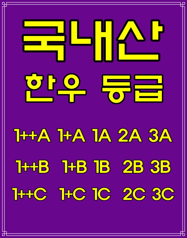  국내산 소고기 등급 및 판정방법