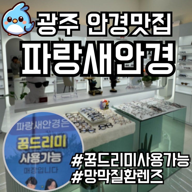  [광주 시내] 파랑새안경_검안 꼼꼼히 받고 빈티지안경 맞추고 왔어유~️(안과 연계 안경전문점) #꿈드리미 사용가능
