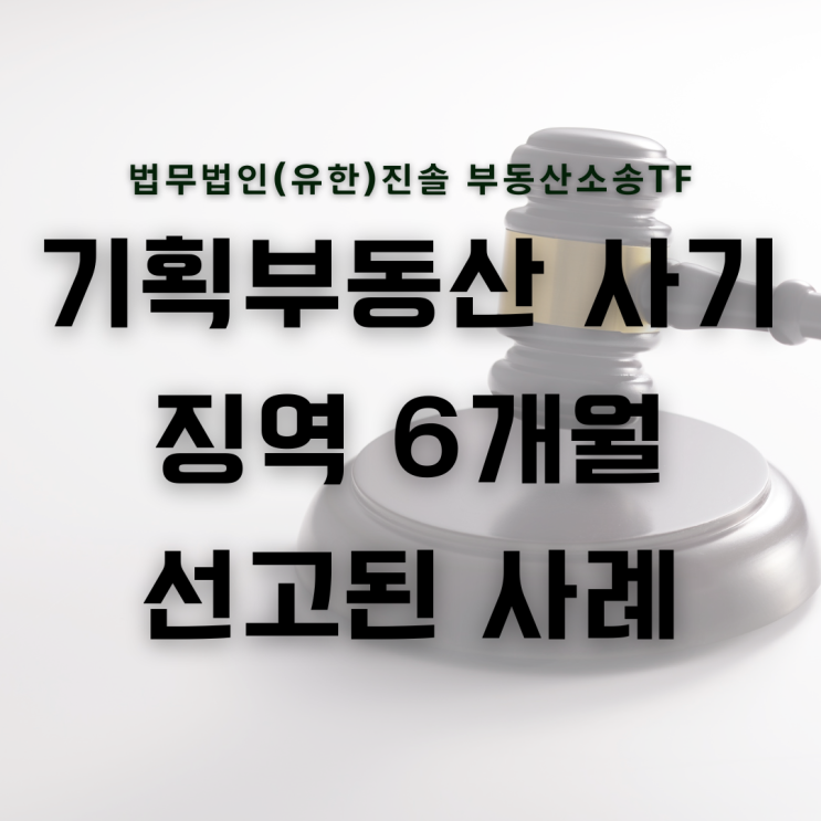  기획부동산 사기 징역 6개월 선고 사례