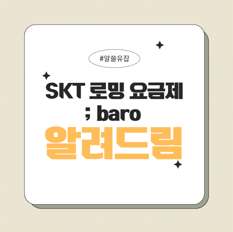 [로밍] 해외에서도 내 폰 그대로! ; SKT baro 로밍 요금제 완전정복 가이드
