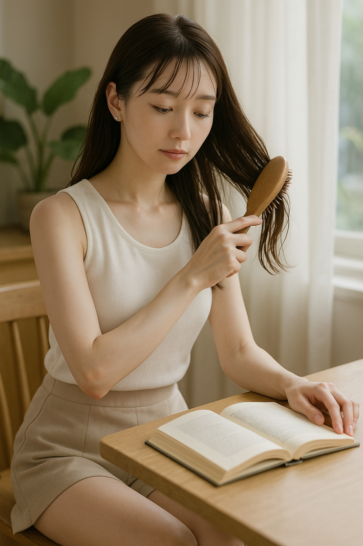  단아하고 조신한 소녀 일러스트