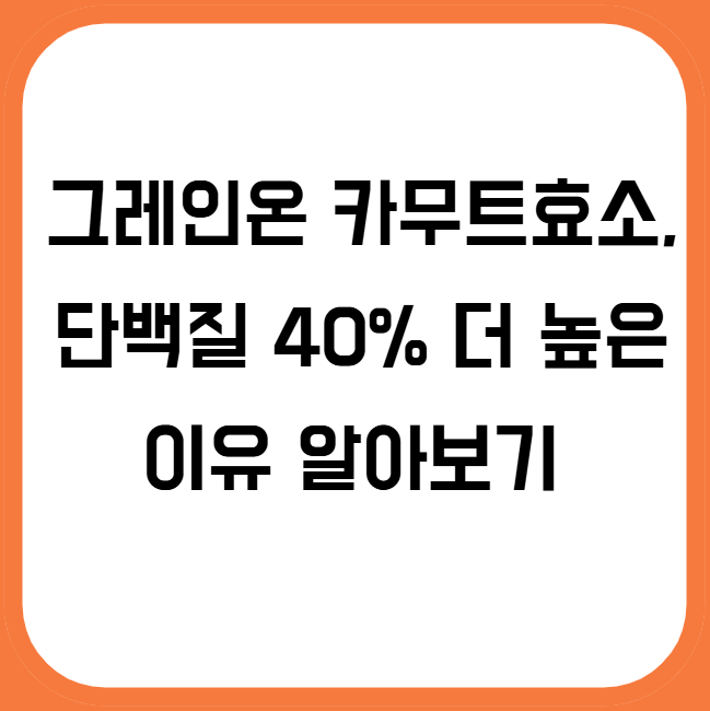 그레인온 카무트효소, 단백질 40% 더 높은 이유 알아보기