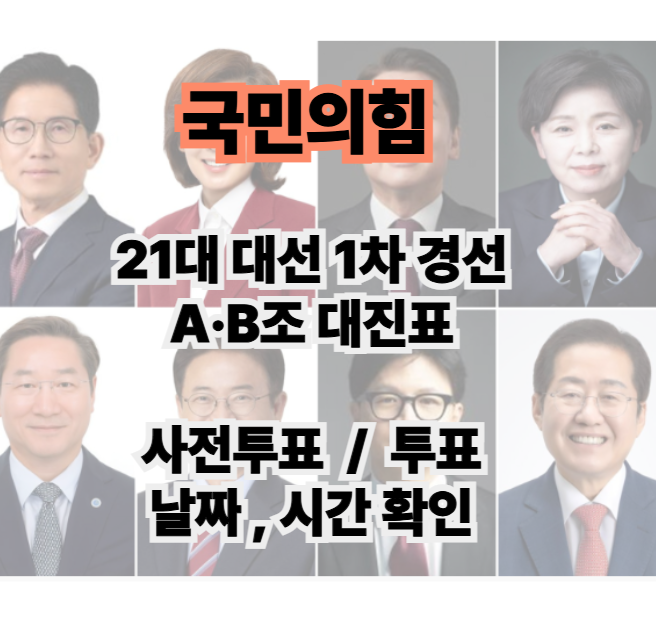 <b>국민의힘 경선</b> 후보, <b>토론회</b> 조 추첨(A,B조 및 일정)