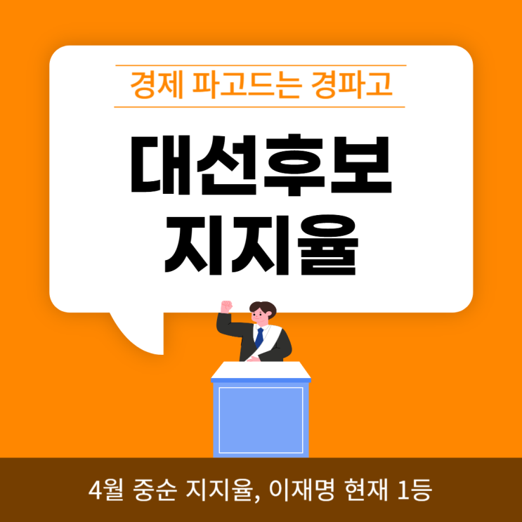 <b>이재명</b>, 홍준표, 한덕수, 김문수 등 대통령 후보 <b>지지율</b>. 4월... 