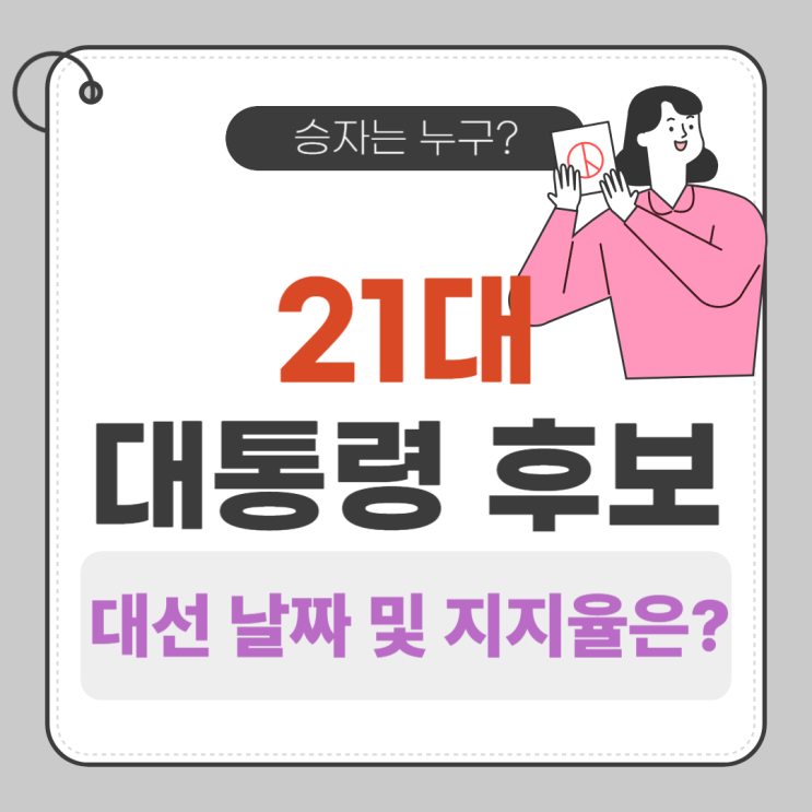 21대 대통령 <b>후보</b>, 조기 <b>대선</b> 날짜 및 지지율, <b>경선</b> 일정... 