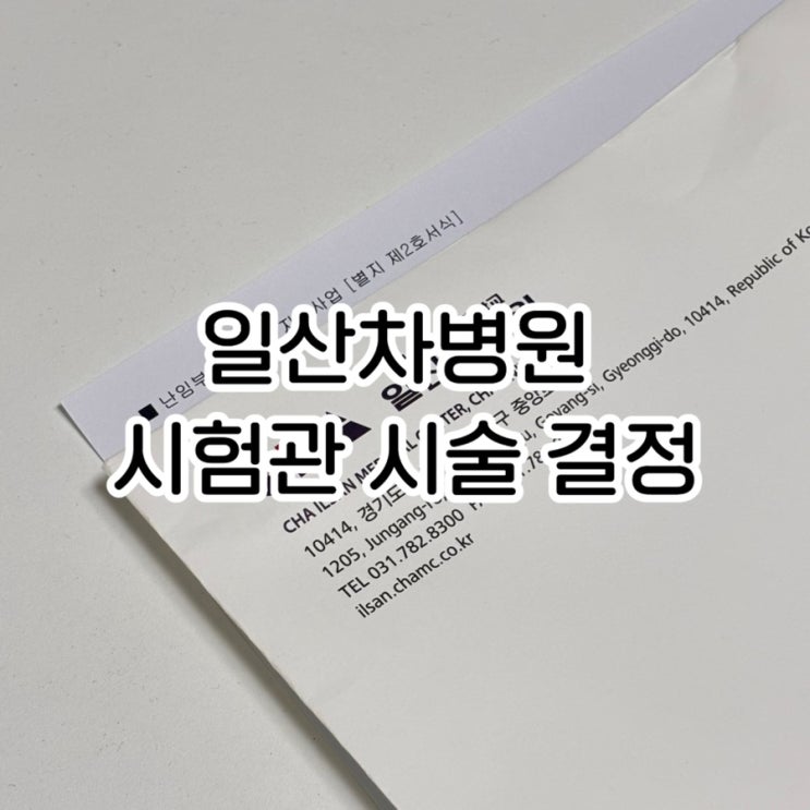  일산차병원 인공수정 대신 시험관 시술 선택한 날 | 고민 끝에 내린 진짜 결정