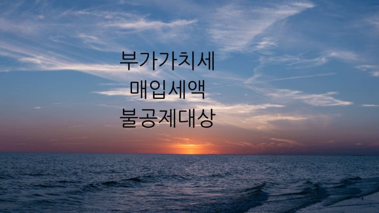  부가가치세 매입세액 불공제 대상