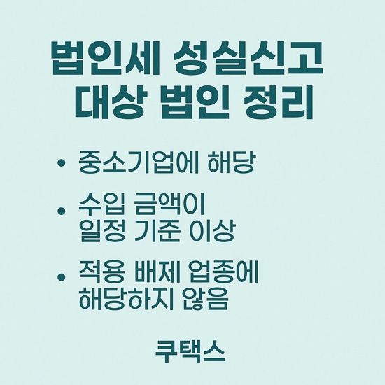  법인세 성실신고 대상 법인ㅣ일반 성실신고법인 소규모 성실신고법인