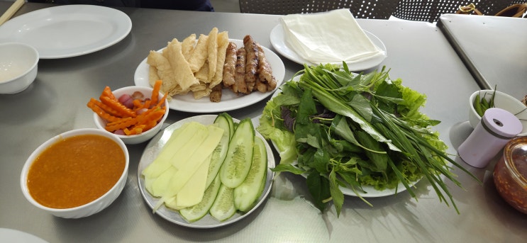  나트랑 담시장 넴느엉 로컬 맛집 당반꾸엔 먹는법
