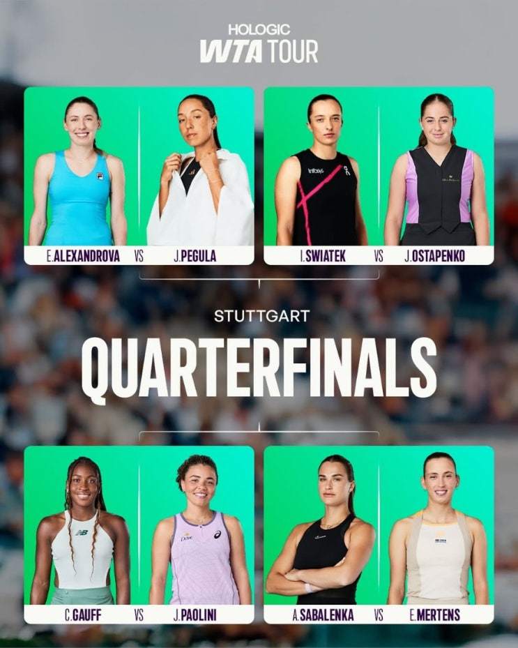 2025 WTA 투어 <b>포르쉐</b> 테니스 <b>그랑프리</b> 8강 프리뷰