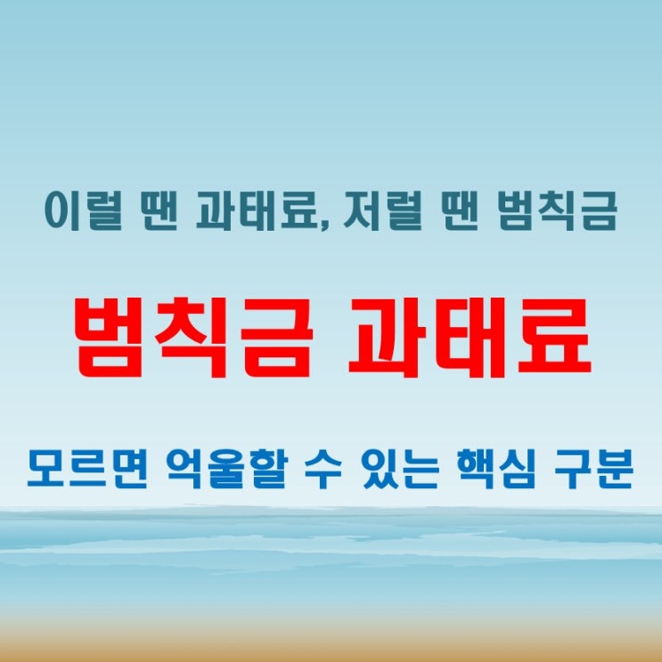  범칙금과태료차이 모르면 낭패 보는 상황 정리