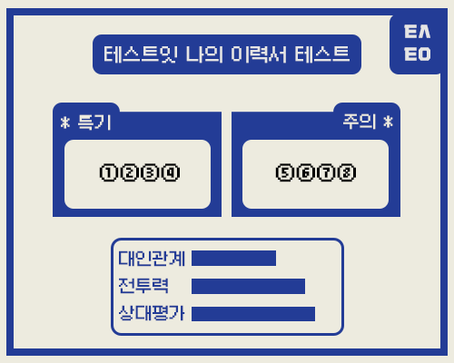  테스트잇(test it!) 에서 나온  "나의 이력서 테스트!" 재밌게 해보세요! (모든 mbti 유형정리, 결과 정리, 링크, 다 볼 수 있어요~)