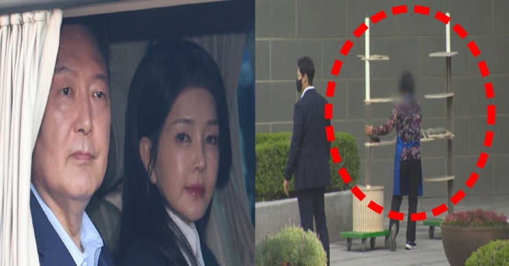 <b>윤석열</b> 부부 '관저 캣타워' <b>논란</b>… <b>대통령실</b> "500만원 아냐... 