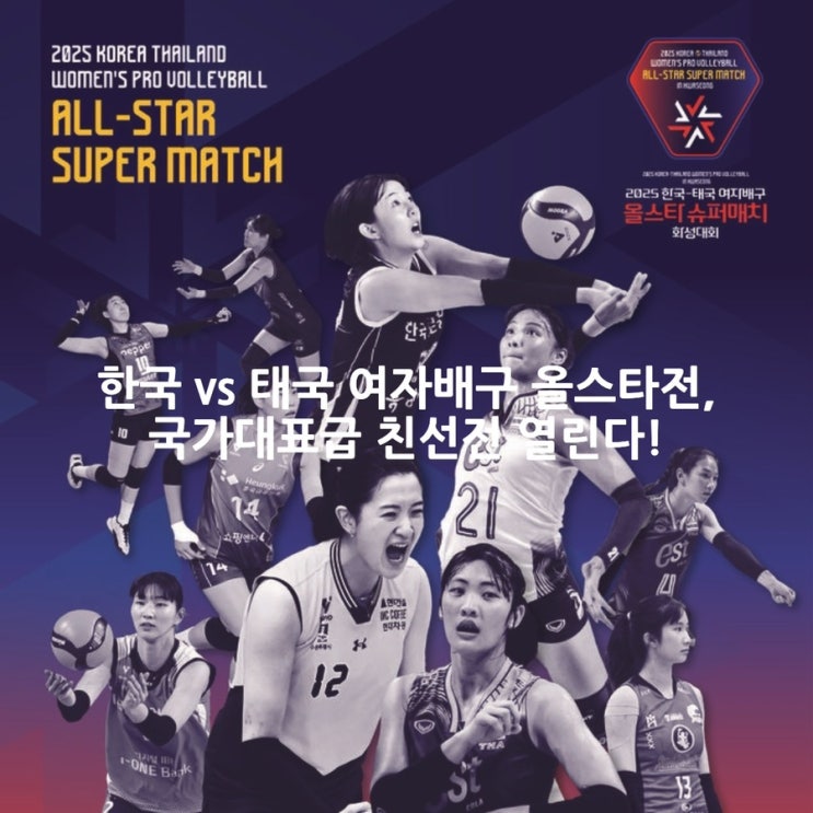 한국 vs 태국 <b>여자배구 올스타전</b>, 국가대표급 친선전 열린다!