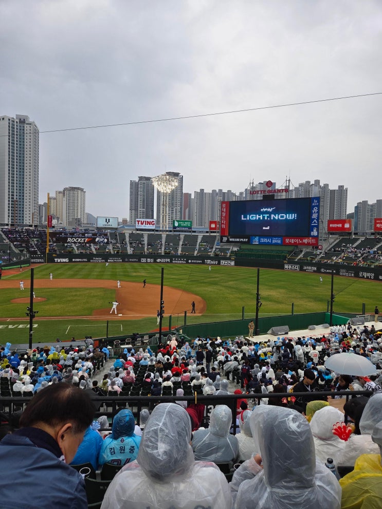  사직야구장 자리추천 132블럭 7열, 강우콜드게임 직관