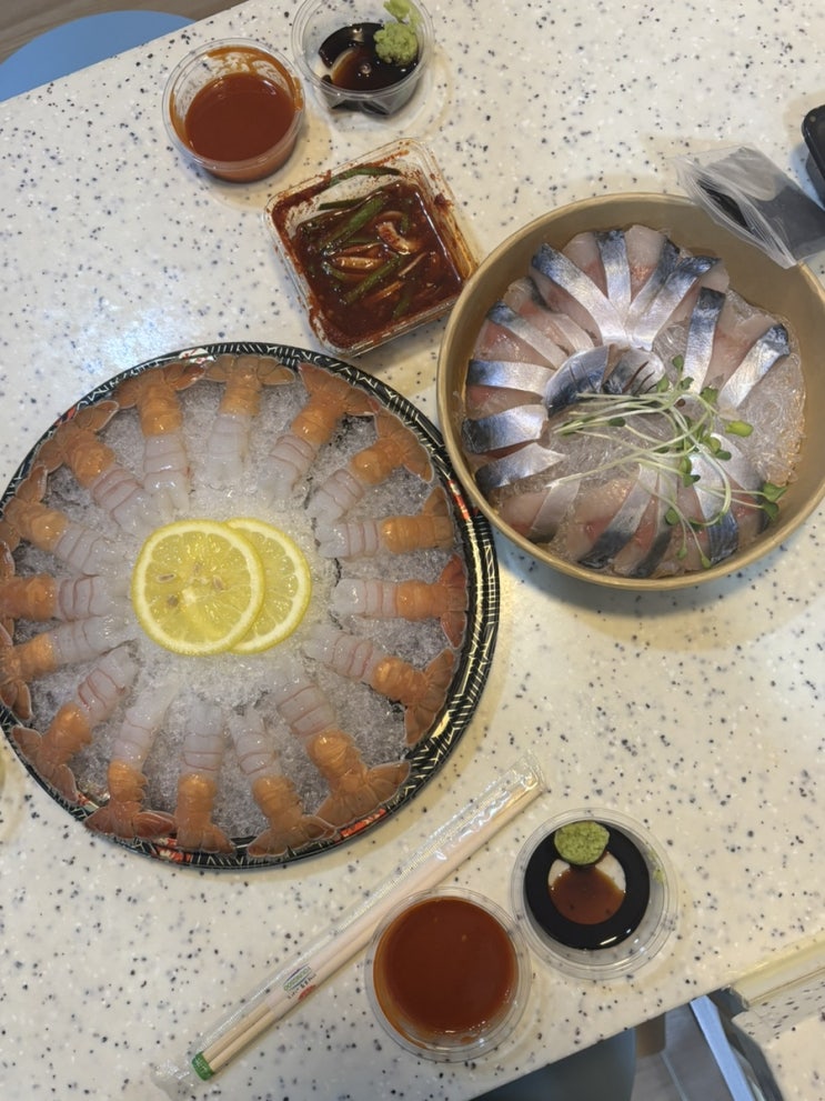  월정리맛집 싱싱한 회 포장 딱새우 고등어회 맛집, 여기고씨네 제주구좌월정리점