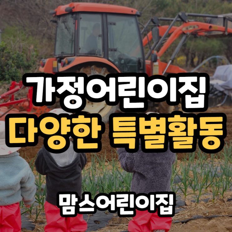  가정어린이집 특별활동 종류 텃밭활동, 영어 인형극 등