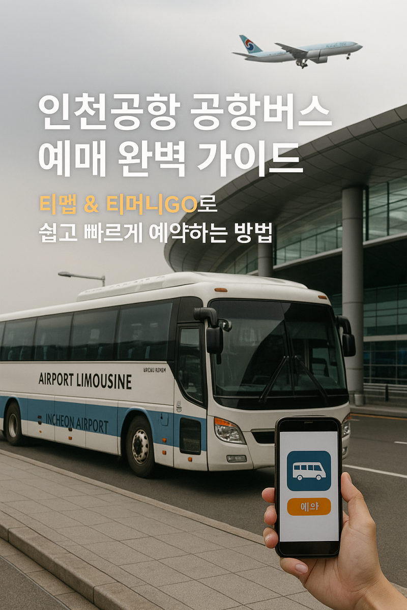 인천공항 공항버스 예매 완벽 가이드 - 티맵 & 티머니GO로 쉽고 빠르게 예약하는 방법