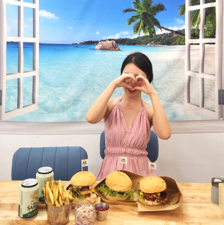  나트랑 햄버거 블루씨버거 배달 맛집 Blue sea burger