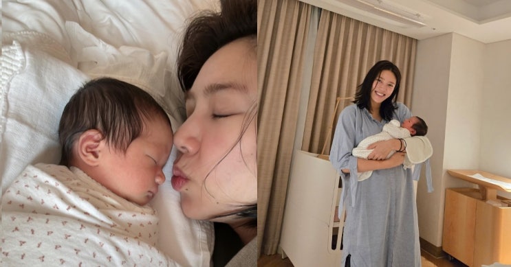 '<b>이규혁</b>' <b>손담비</b>, <b>출산</b> 후 첫 근황… 따봉이와 조리원 일상 공개