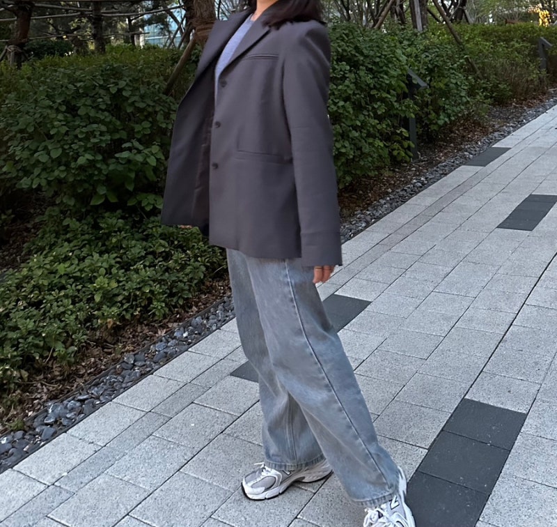 Kuho plus 구호플러스 그레이 테일러 자켓 착샷후기 Sleeve Point Tailored Jacket