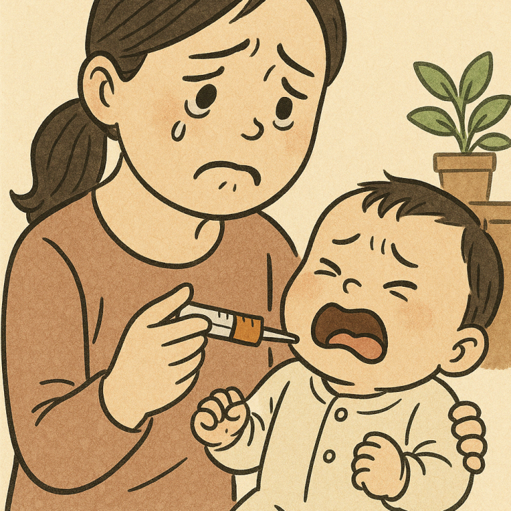  아기가 약을 다 뱉어요! 해열제 시럽, 분유에 섞어도 괜찮을까요?