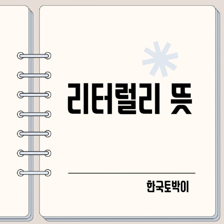 리터럴리 뜻 - 말 그대로야! 영어로 literally